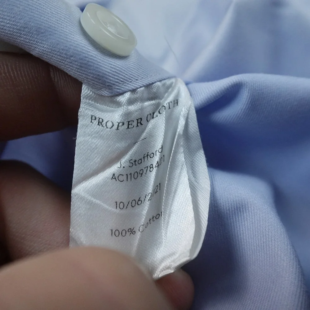 Proper Cloth Shirt Mens XL Blue Button Up Long Sleeve Dress Preppy Casual Top
